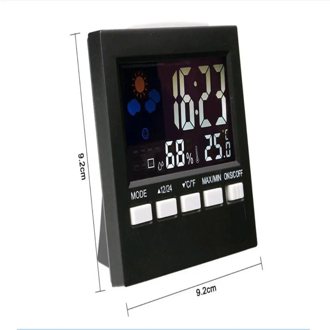 Цифровой Дисплей термометр Влажность часы Красочные ЖК-дисплей сигнализации календарь погоды Мультифункциональный электронные часы узнать время - Цвет: 1