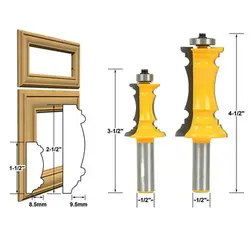 2 шт. деревообработка фрезерный Фасонная фреза Набор бит 1/2 "хвостовиком митрофорный двери и панель ящика литья фреза комплект