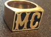 Support Dropship New Size 7-15 Golden Solid MC Ring 316L Stainless Steel Fashion Jewelry Cool Biker Ring 1