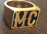 Support Dropship New Size 7-15 Golden Solid MC Ring 316L Stainless Steel Fashion Jewelry Cool Biker Ring 1