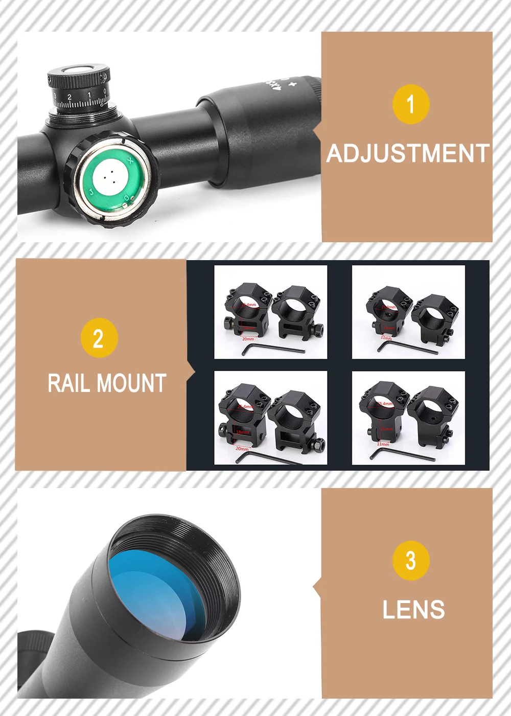 Тактический 4x32EG Rilescope охотничий прицел с подсветкой Регулировка прицелов дальномер для наружного страйкбол винтовка стрельба Монокуляр