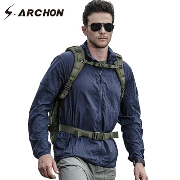 

S.ARCHON Summer Sunscreen Waterproof Skin Military Men Jacket Hoodies Casual Windbreaker Tactical Man Jacket Quick Dry Army Coat