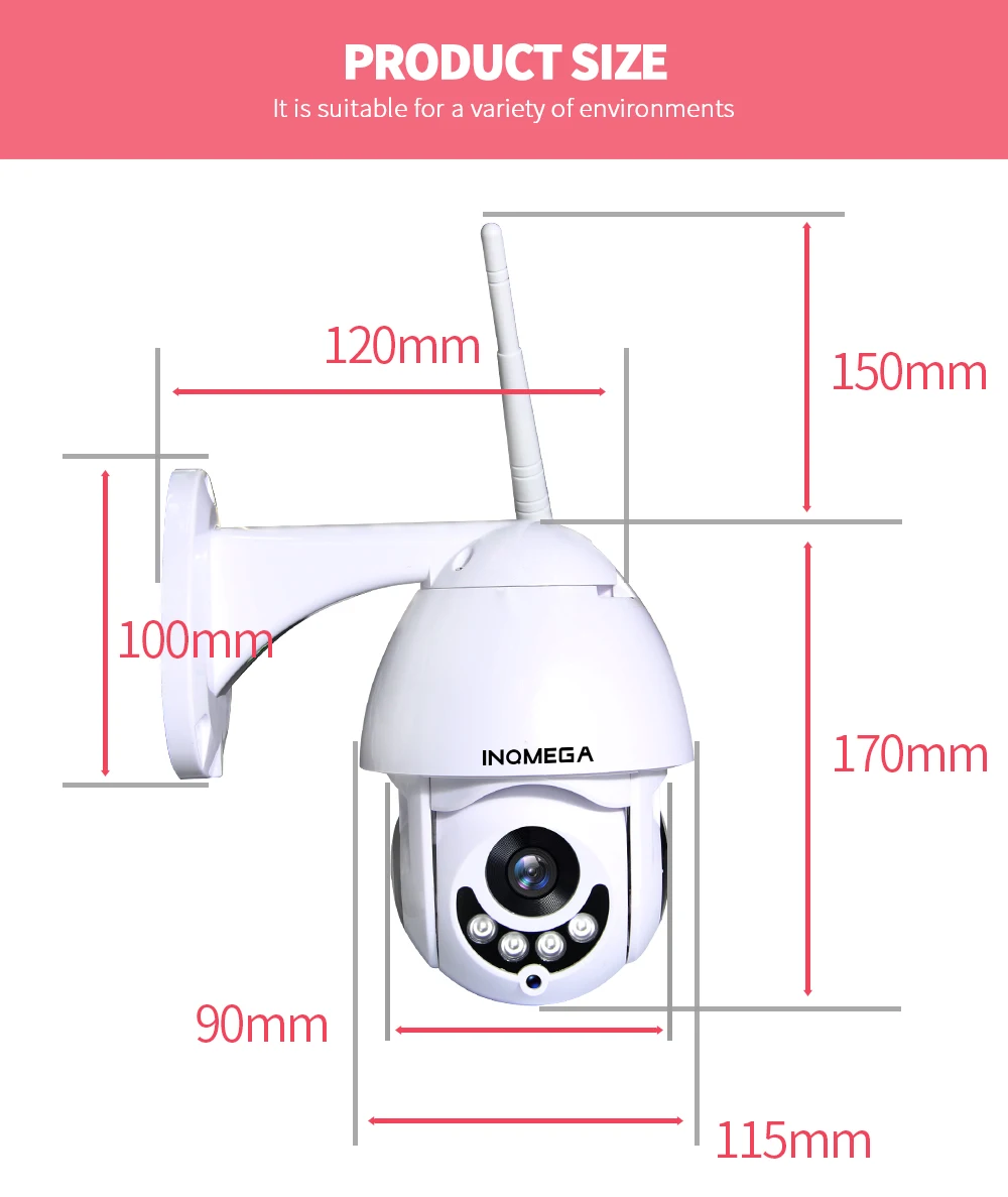 Wifi камера PTZ скоростная купольная камера IP камера 1080P наружная 5X зум-объектив беспроводная камера 2MP IR Home Surveilance