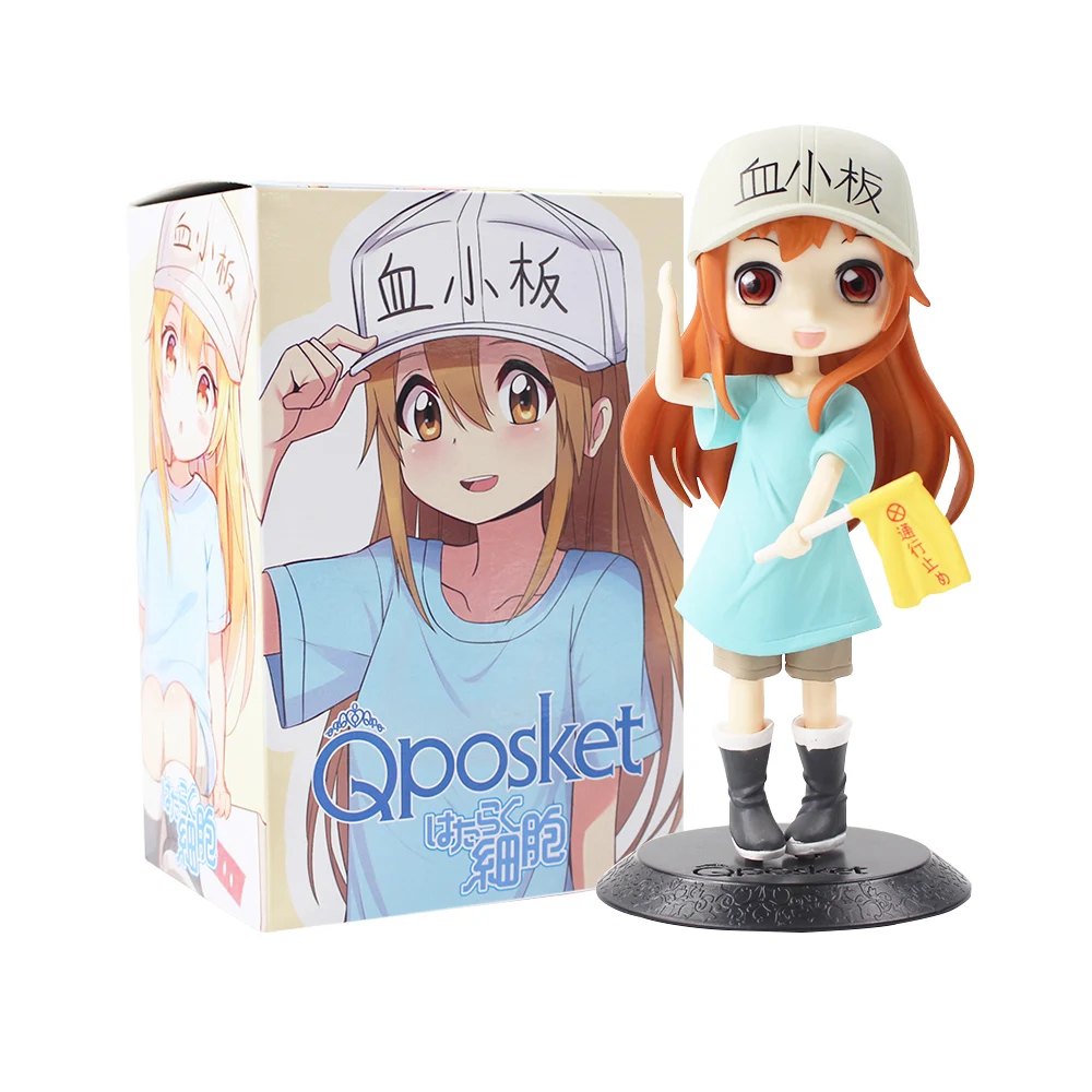 Дешево 16 см аниме Q Posket тромбоцитов Hataraku Saibou ячейки на работе Qposket Ver. ПВХ фигурку Коллекция Модель игрушка кукла подарок