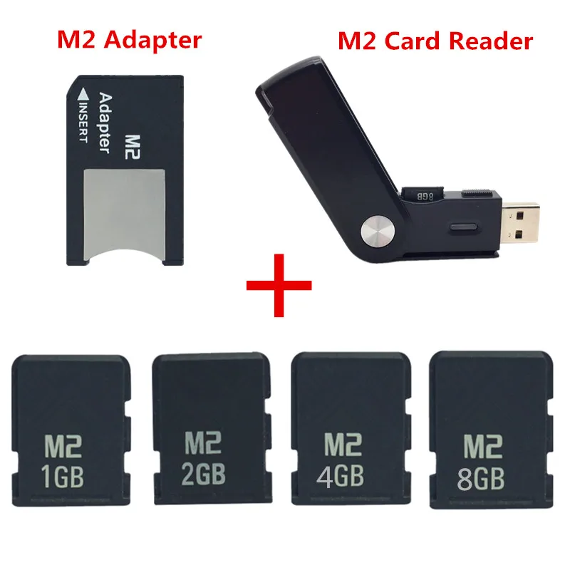 Лидер продаж! Карта памяти 1 Гб 2 4 ГБ 8 M2 карта Micro с адаптером MS PRO DUO + Бесплатный