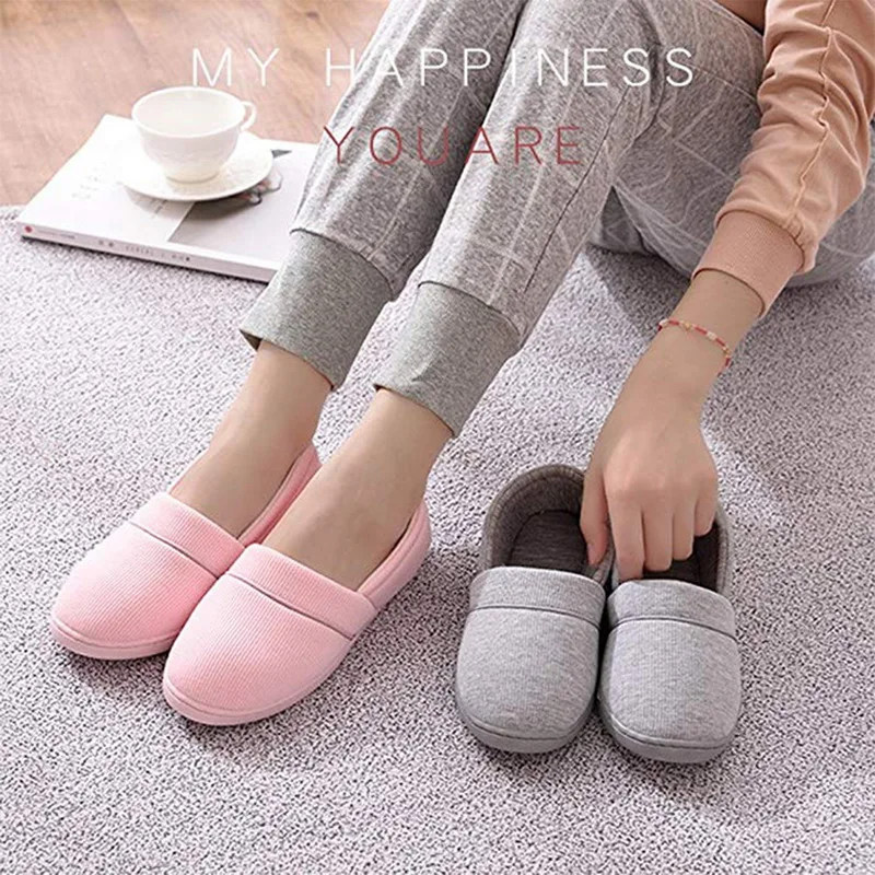 

SHUJIN Winter-Autumn At Home Thermal Cotton-Padded Slippers Women's Cotton Slippers Indoor Slippers With Soft Outsole Shoes