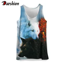 Повседневная мужская майка с 3D принтом волка, мужская пляжная майка с принтом лося/птицы/животных, модная мужская майка без рукавов с 3D принтом для мальчиков, топы размера плюс