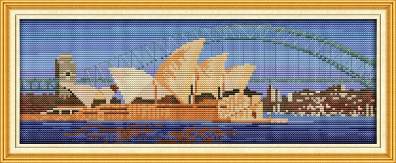 

Sydney Opera House,counted printed on fabric DMC 14CT 11CT Cross Stitch kits,embroidery needlework Sets, Home Decor