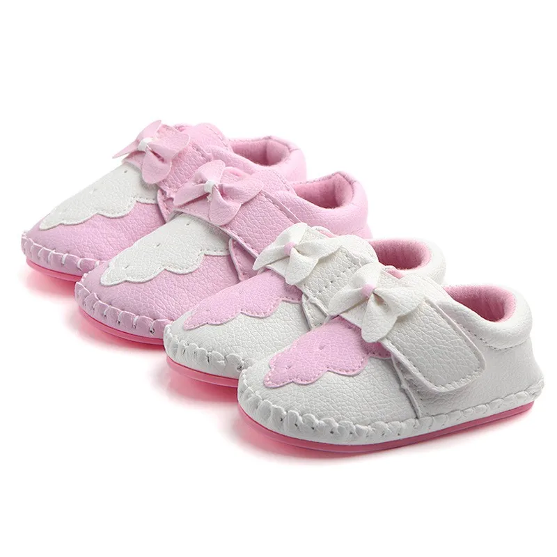Spring Baby Girl Baby Shoes PU Leather Newborn Princess Bowknot Shoes