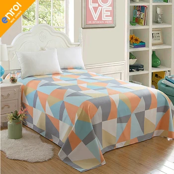 

Colorful Twin Flat Sheets King Size Geometric Plaid Cotton & Polyester Bed Sheet for Child Kids Adults Good Quality Bed Lines