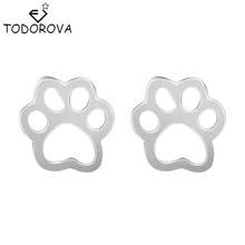 Todorova 10 шт. новые милые серьги с лапами в виде собачки, кошки, крошечного медведя, Винтажные Ювелирные изделия, серьги-гвоздики с животными, женский подарок для любителей животных, Bijoux