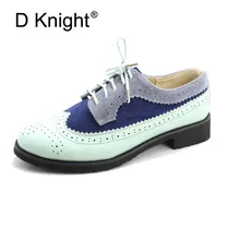 Новые женские разноцветные оксфорды из натуральной кожи; винтажные броги с круглым носком на шнуровке; женские оксфорды в стиле ретро; женская обувь на плоской подошве