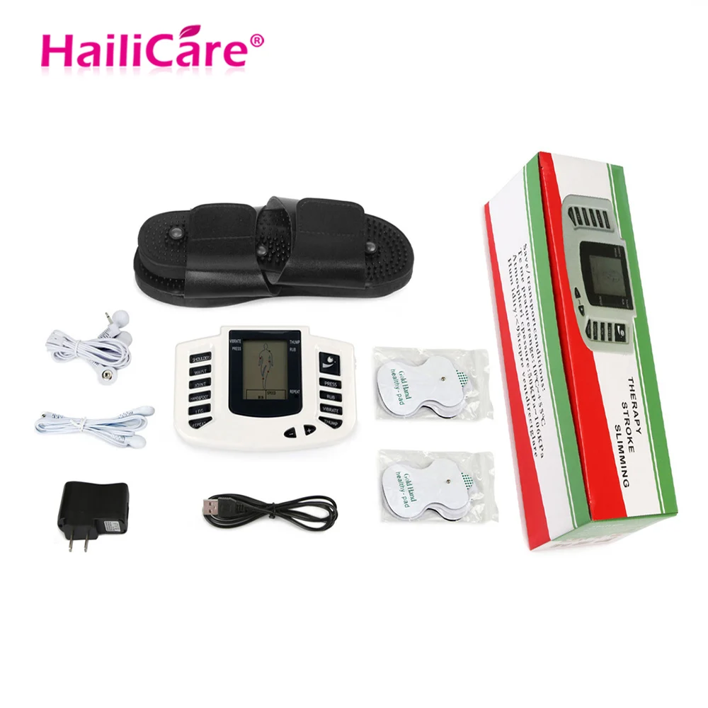 comprar JR309 Massager Do Corpo Do Músculo Electro Estimulador Muscular Relaxar Pulso Dezenas Acupuntura Terapia Eletrodo Pad Trem Emagrecimento Chinelo