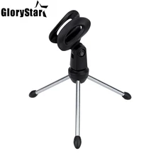 Черный цвет съемный складной портативный регулируемый угол Настольный Штатив настольный микрофон подставка держатель кронштейн