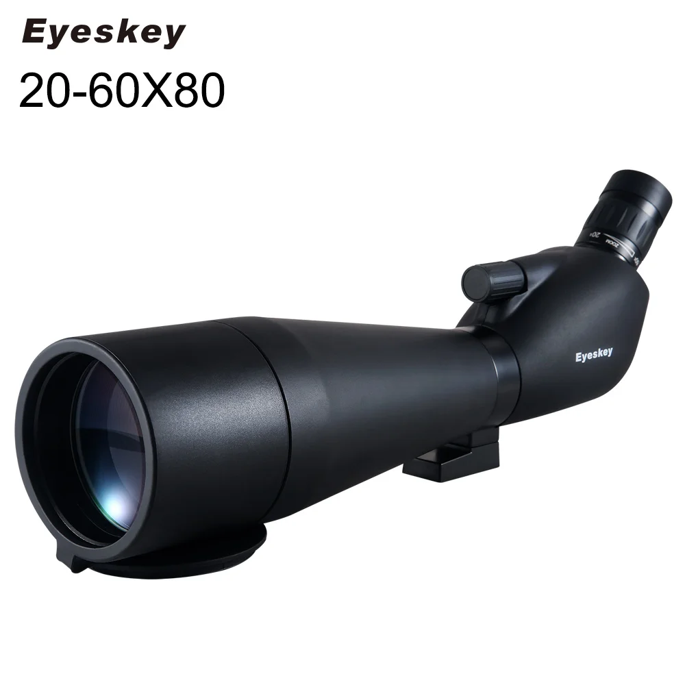 20-60x80 Angled Spotting Scope Eyeskey Angled Spotting Scopes Zoom Hunting Telescope Monocular Waterproof Telescope for Hunting