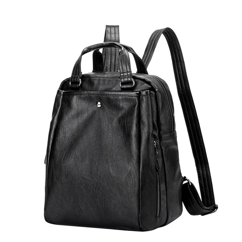 Винтажный женский рюкзак из натуральной кожи, женские мягкие школьные сумки в консервативном стиле, высокое качество, многофункциональная сумка через плечо, Повседневная сумка на спине C570