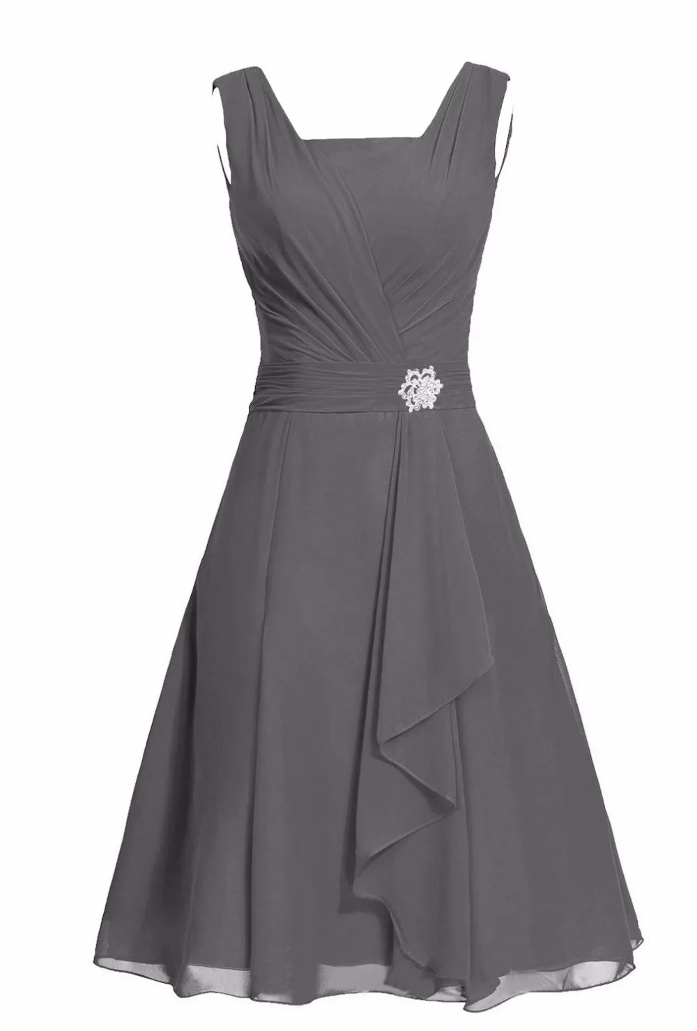 Waulizane Elegant Chiffon A-Line Prom Dresses Zipper Sleeveless Formal Dresses 16 colors Available Customs Made Regular Sleeve