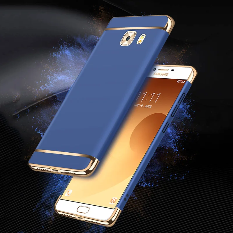 3 in 1 Hybrid brushed Frosted Protective hard Plating Case for Samsung Galaxy C5 C5pro C7 C9pro