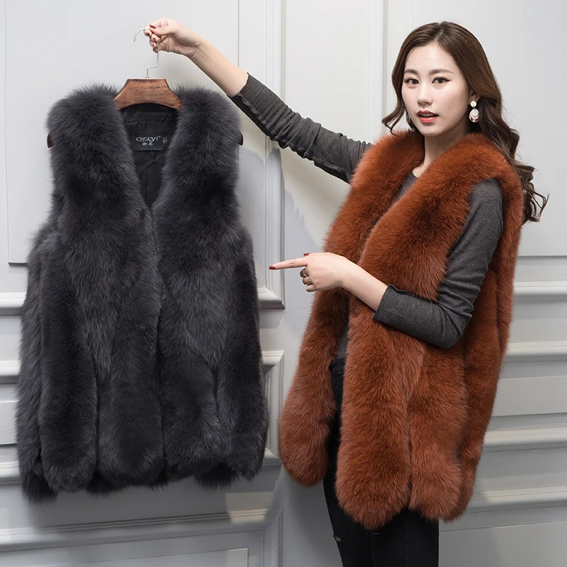 light Coréenne Réel Light Gray Vêtements Vintage Sha Manteau Chaud De Épais caramel Green 2018 Fourrure Automne Veste Hiver dou Gray Renard Gilet Femme Femmes Zl683 dark Sqw7SUWTr