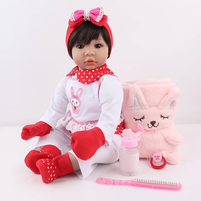 Bebes reborn doll 57CM muñeca de silicona muy grande con manta de felpa  Rosa 3 meses bebé reborn niño reborn precio de la muñeca de regalo para -  AliExpress