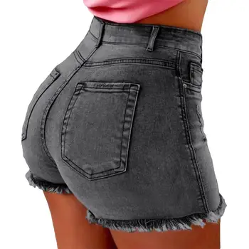 

Summer jeans woman pants High Waist Denim Shorts Women's Fringe Frayed Ripped Jeans Hot Pants