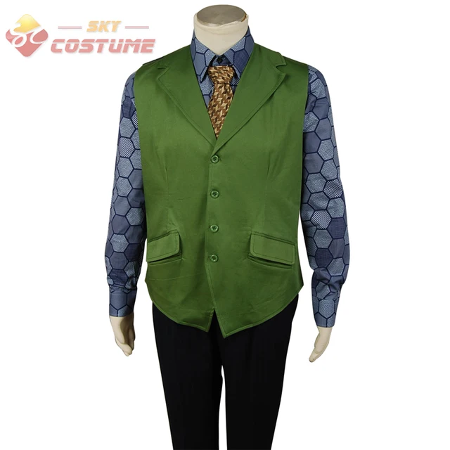 Batman Dark Knight Joker Hexagon Adult Men Shirt + Green Vest Halloween