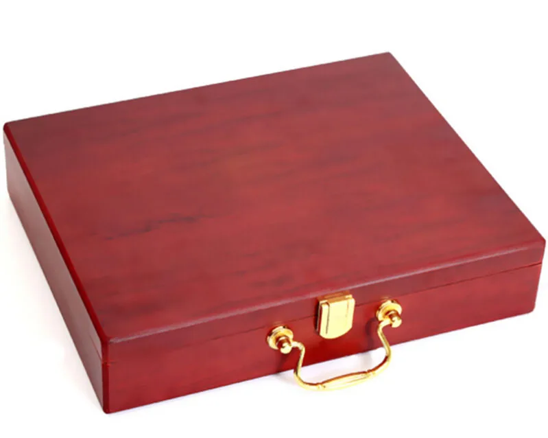 Высококачественная красная деревянная коробка рекламная клюшка для гольфа в помещениях подарочный набор