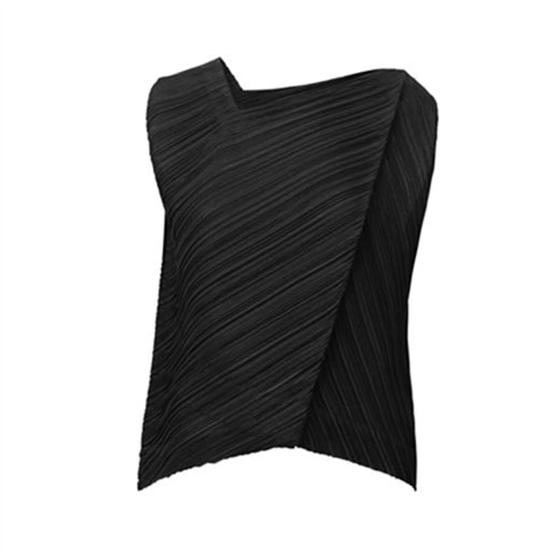 Женская футболка Changpleat однотонная облегающая без рукавов с треугольным вырезом