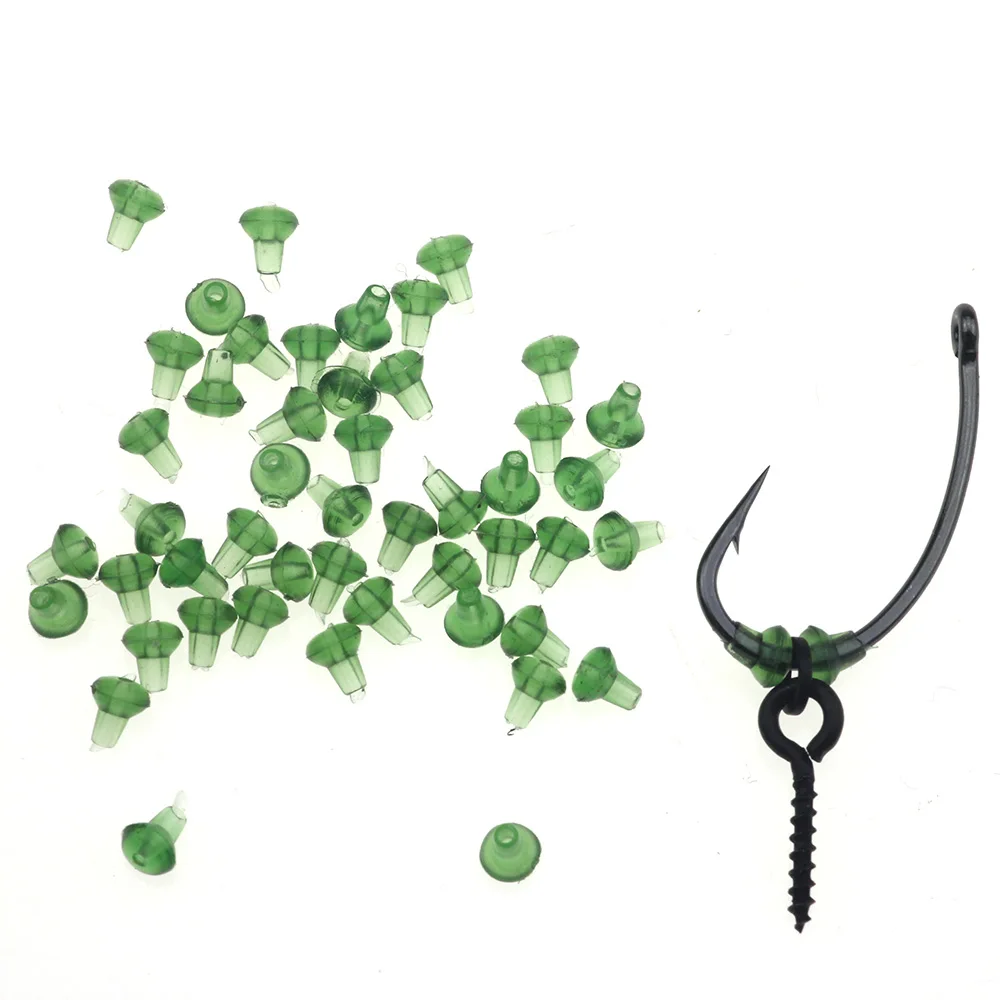 Rompin 50pcs/lot Soft Carp Fishing Hook Bait Stopper Beads Hair Rig Stops Boilie Holder Chod Ronnie Pop Up Tackle Accessories