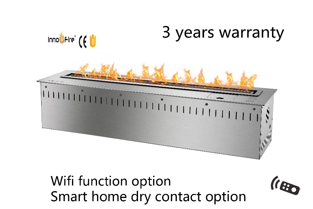 30 дюймов длинный Интеллектуальный wifi Пульт дистанционного управления серебряный или черный из нержавеющей стали био камин на этаноле