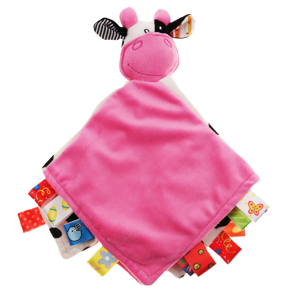 Baby Kids Children Toddler Animal Blanket Soft Plush Teething Security Tag Blankets 32x32cm