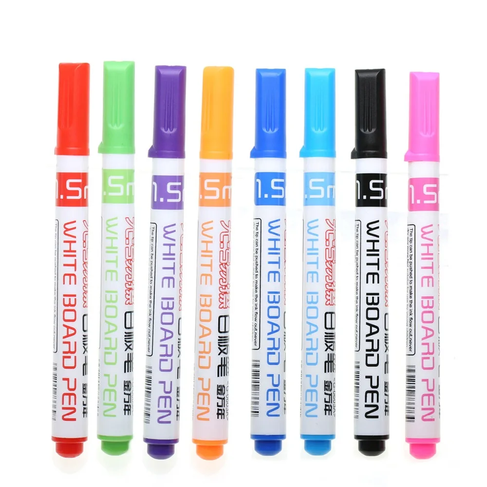 

8 Colors Set Whiteboard Marker Non Toxic Dry Erase Easy Wipe Children Draw Graffiti Marker Pen POP Window Post Pen