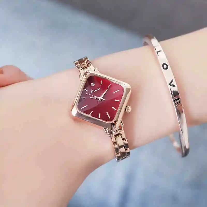 

Top Luxury Brand Kimio New Women Bracelet Watches Simple Ladies Rectangle Dress Stainless Steel Band Quartz Watch Women Clock