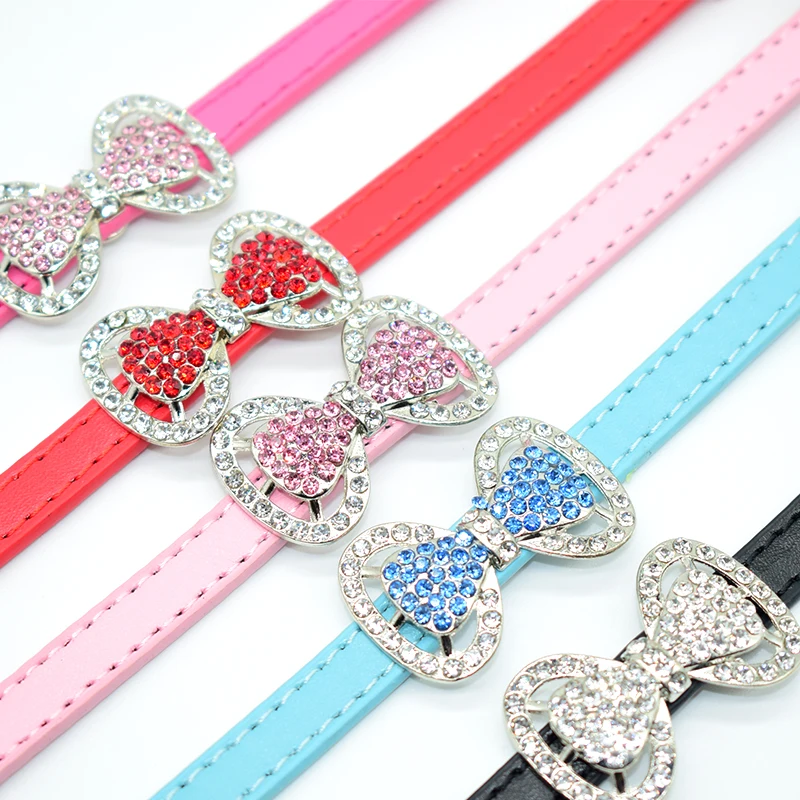 Bling Bow Tie Pet Cat Collar For Small Medium Cats Soft Adjustable Pu Leather Butterfly Kitten Puppy Dog Collars Bling Bow Tie Pet Cat Collar For Small Medium Cats Soft Adjustable Pu Leather Butterfly Kitten Puppy Dog Collars