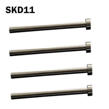 4mm OD 4*300mm 65Mn HRC60 Round Tip Plastic Injection Mold Ejector Pin 9pcs
