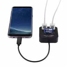 TF+ sd-карта+ 2 usb-порта для USB-C/type-C комбинированный концентратор+ кардридер, длина кабеля: около 16 см