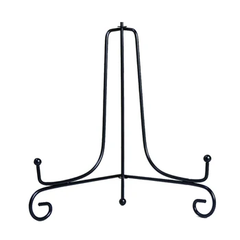 

1 pcs Iron Easel Classic Display Stand Bowl Plate Photo Frame Book Artwor Black 10inches 25.2cm