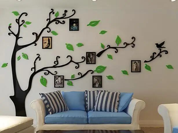 fashion home removable and waterproof acrylic 3d photo frame tree