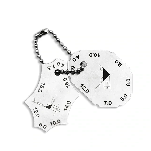 2pcs Pocket Fillet Weld Gauge weld ruler 2pcs Chain set Welding Gauge