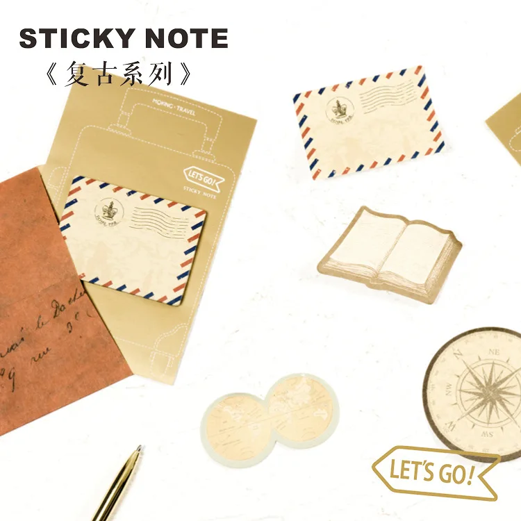 

Vintage travel series Old map book Letter notepad memo pad paper sticky notes stationery school supply Escolar