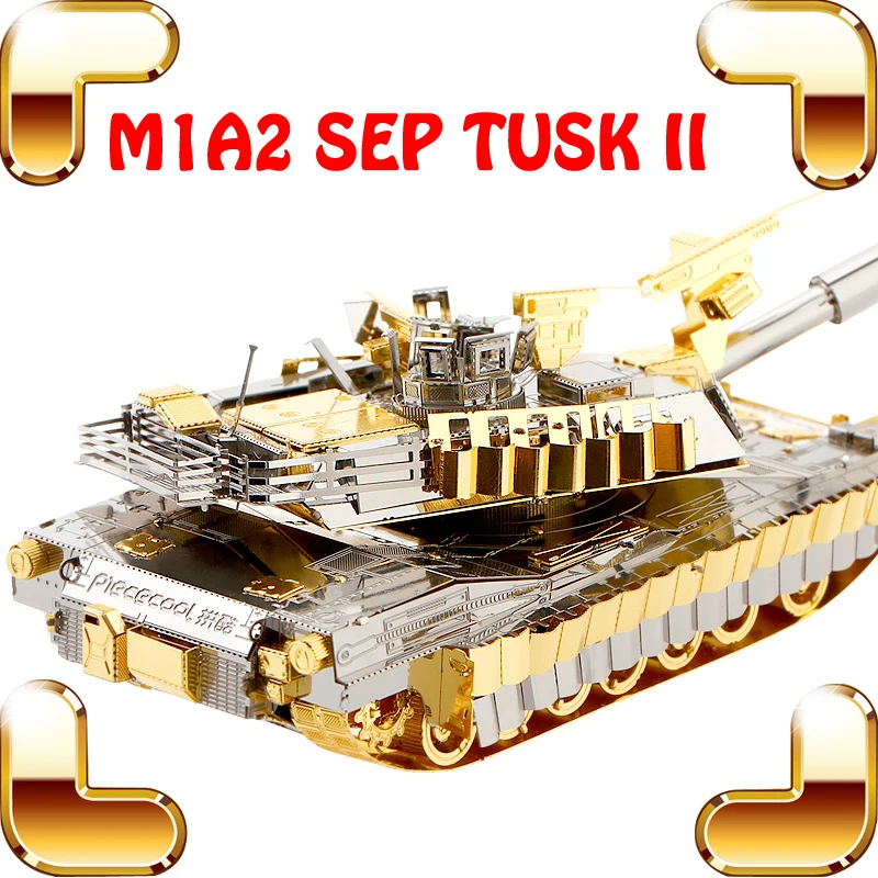 

Christmas Gift M1A2 Military Tank 3D Puzzle Model Metal Army Weapon Hell Buggy Alloy Collection Assemble Toys Game Educational