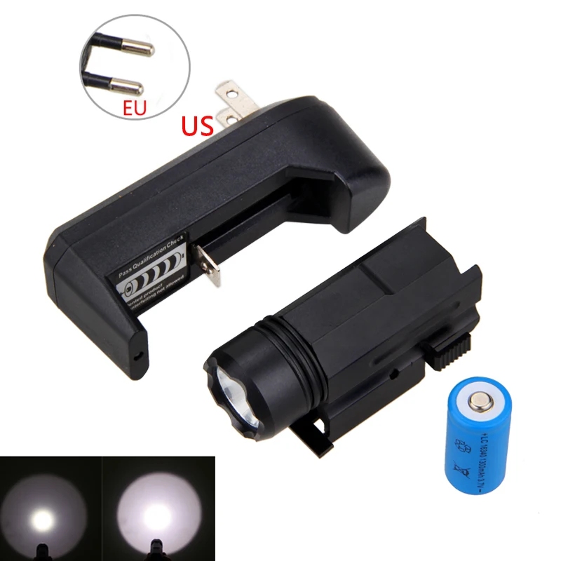 Luz com Weaver Luz + Bateria Caça Picatinny Montar Arma 3 Modos Tático Tocha Carregador 3000lm Xpe q5 Led