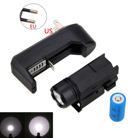 Luz com Weaver Luz + Bateria Caça Picatinny Montar Arma 3 Modos Tático Tocha Carregador 3000lm Xpe q5 Led