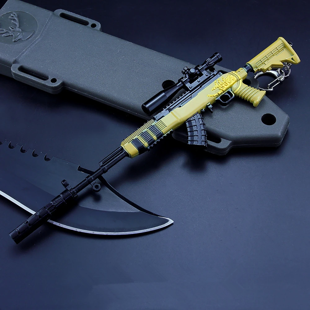 Игры PUBG Playerunknown's боя Косплэй реквизит сигнала пистолет SKS подвеска брелок Металлический брелок для ключей(6 штук) шт./компл