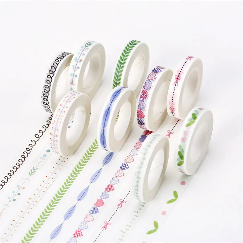 

Random 6pcs Fresh Styels Stationery washi Stickers Decoration Masking Tape Self Adhesive Tape Scrapbooking