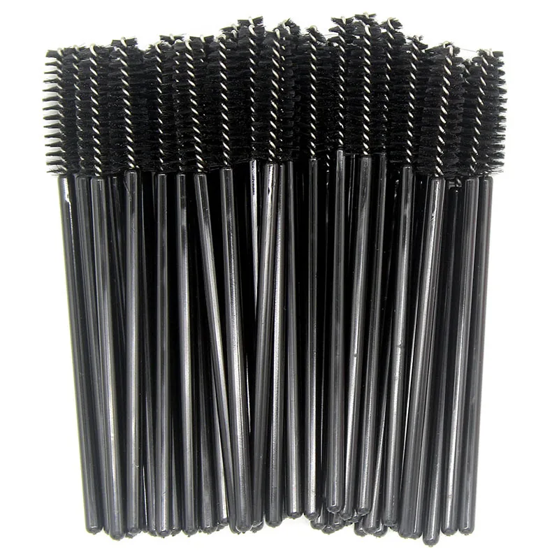 50pcs Black Kimcci 50 шт. одноразовая щеточка для ресниц ложная расческа для бровей щетка для туши палочки Аппликатор палочка аппликатор для щетки для макияжа - Handle Color: 50pcs Black