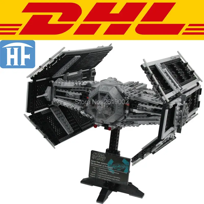 

2017 New 1212Pcs Star Wars Vader's TIE Advanced Fighter Model Building Kits Blocks Bricks Toy For Children Gift With 10175