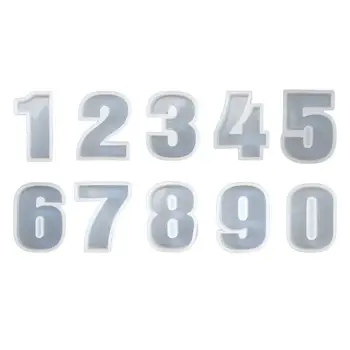 

10 Pcs/set Crystal Epoxy Digital Silicone Mould DIY Handmade Jewelry Creative Pendant Model UV Mold