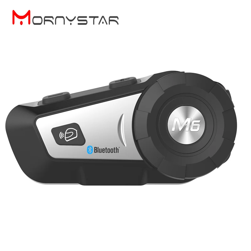 

MORNYSTAR 2019 New M6 BT Interphone Motorcycle Helmet Wireless Bluetooth Headset Intercom with FM Radio Soft Headphone