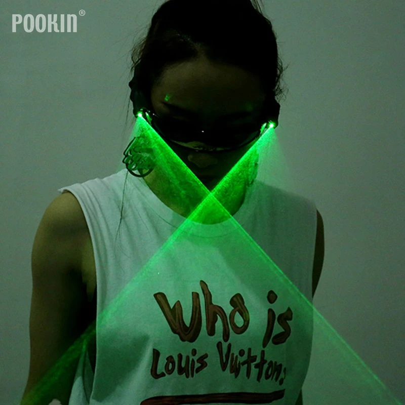 Горячие перезаряжаемые зеленые красные лазерные очки LED сценические светящиеся очки для DJ клуба/Вечеринки